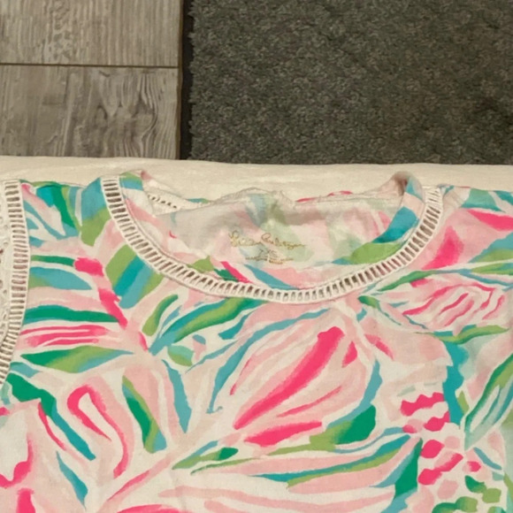 Lilly Pulitzer Agee Croc My World Eyelet Ladder Lace Trim Supima Dress, 16630 - Picture 3 of 12